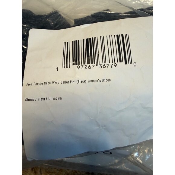 Free People Cece Wrap Ballet Flats Black Leather Ribbon Tie Size 11 - Picture 15 of 16